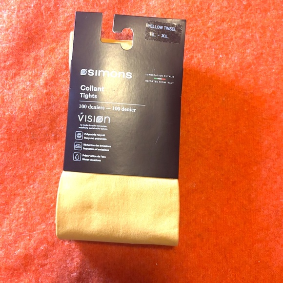 Golden yellow solid essential tights made in Italy NWT - Picture 3 of 6